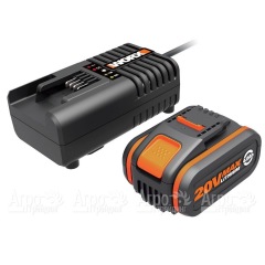Комплект WA3604 20V: 2 аккумулятора 4Ач и зарядное устройство 2А для аккумуляторной техники Worx в Липецке