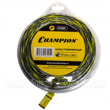 Корд триммерный Champion Tornado 2.4мм, 68м (витой квадрат)+нож  в Липецке
