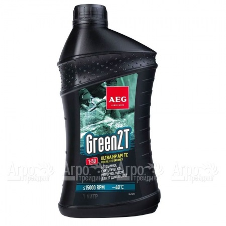 Масло синтетическое AEG Green HP 2T Motor Oil API TC 1 л для 2-х тактных двигателей  в Липецке