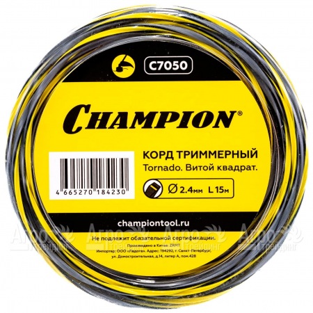 Корд триммерный Champion Tornado 2.4мм, 15м (витой квадрат)  в Липецке